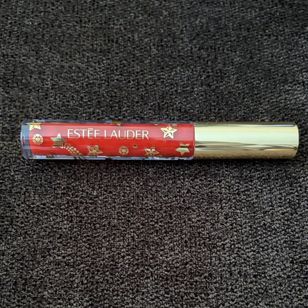 Estée Lauder Red Lip Gloss with Gold Cap